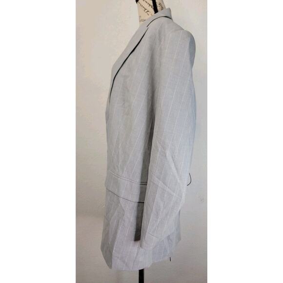 Maeve Reilly x BCBGMaxAzria Formosa Lace-Up Blazer Sz Medium Gray Striped NWT - Picture 8 of 12
